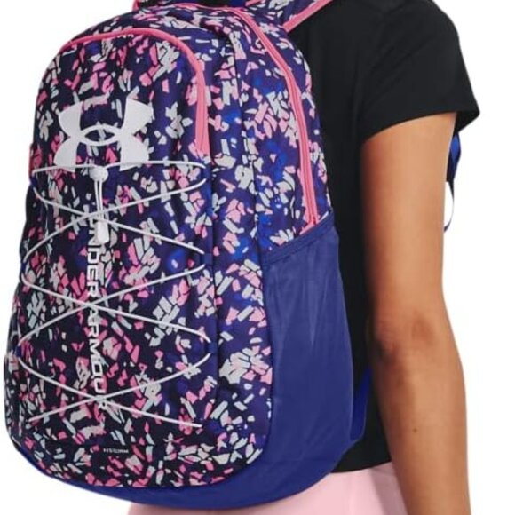 NWT Under Armour Unisex Adult Hustle Sport Backpack, (456) Bauhaus Blue/Pink - Picture 2 of 4